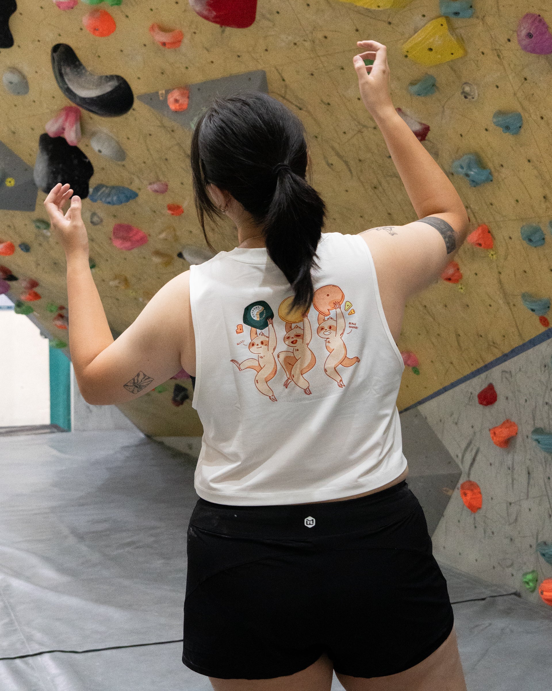 A Slothy Anniversary! Sleeve-less Crop (Funkiemonkie x Outpost Climbing) - Image 6