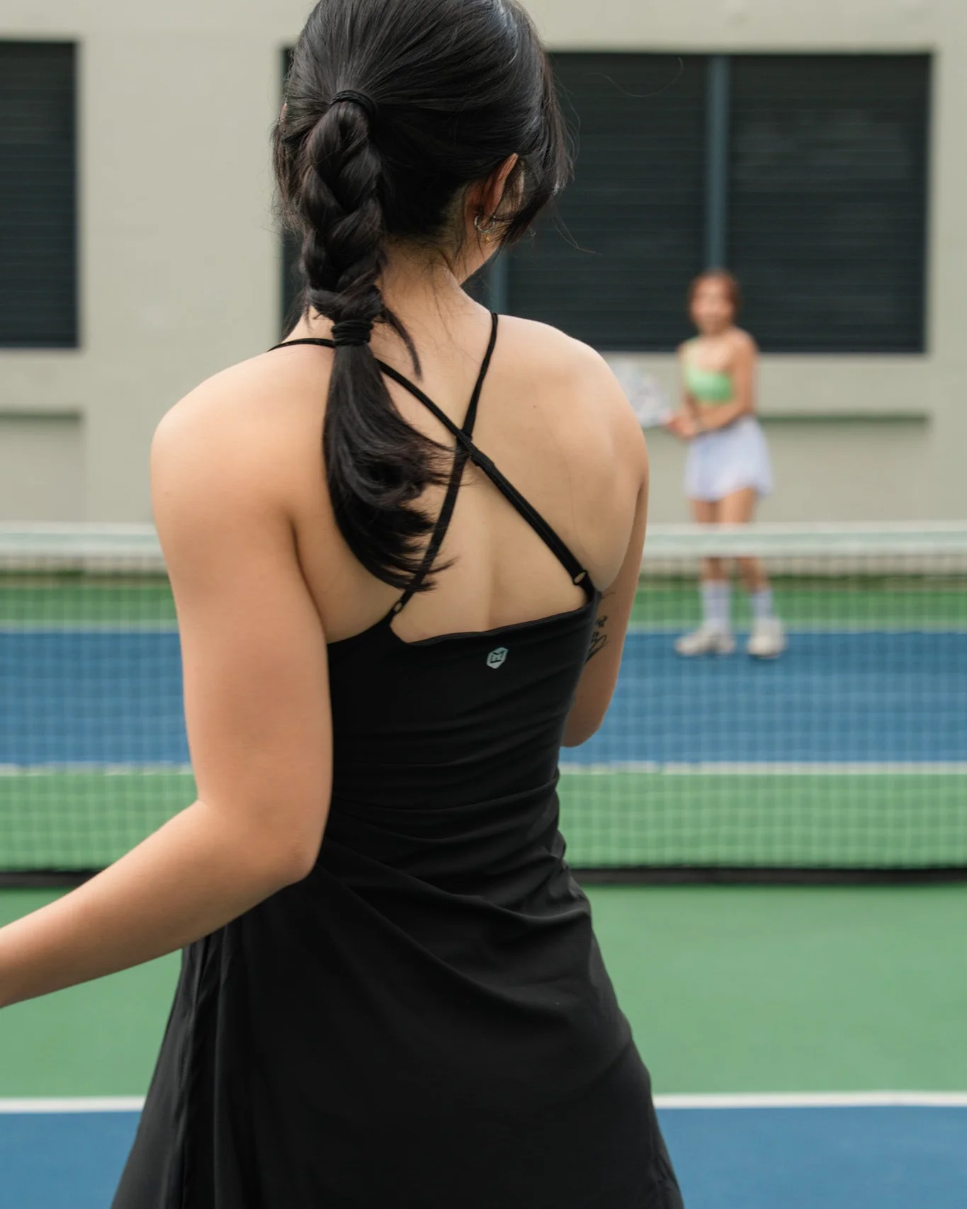 Court Chic Crossback Tennis Dress - Black - Image 3