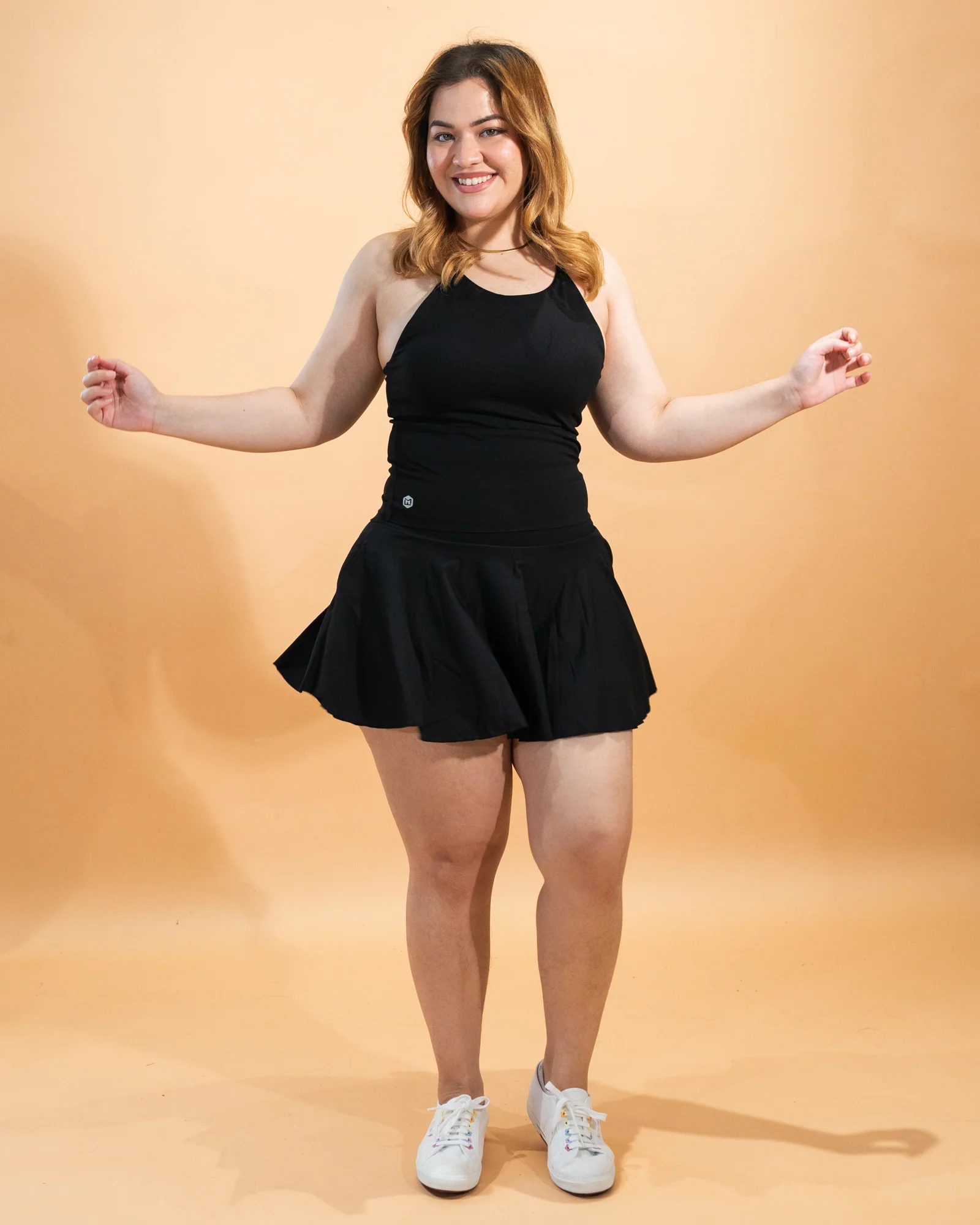 Court Chic Mini Skorts - Black - Image 11