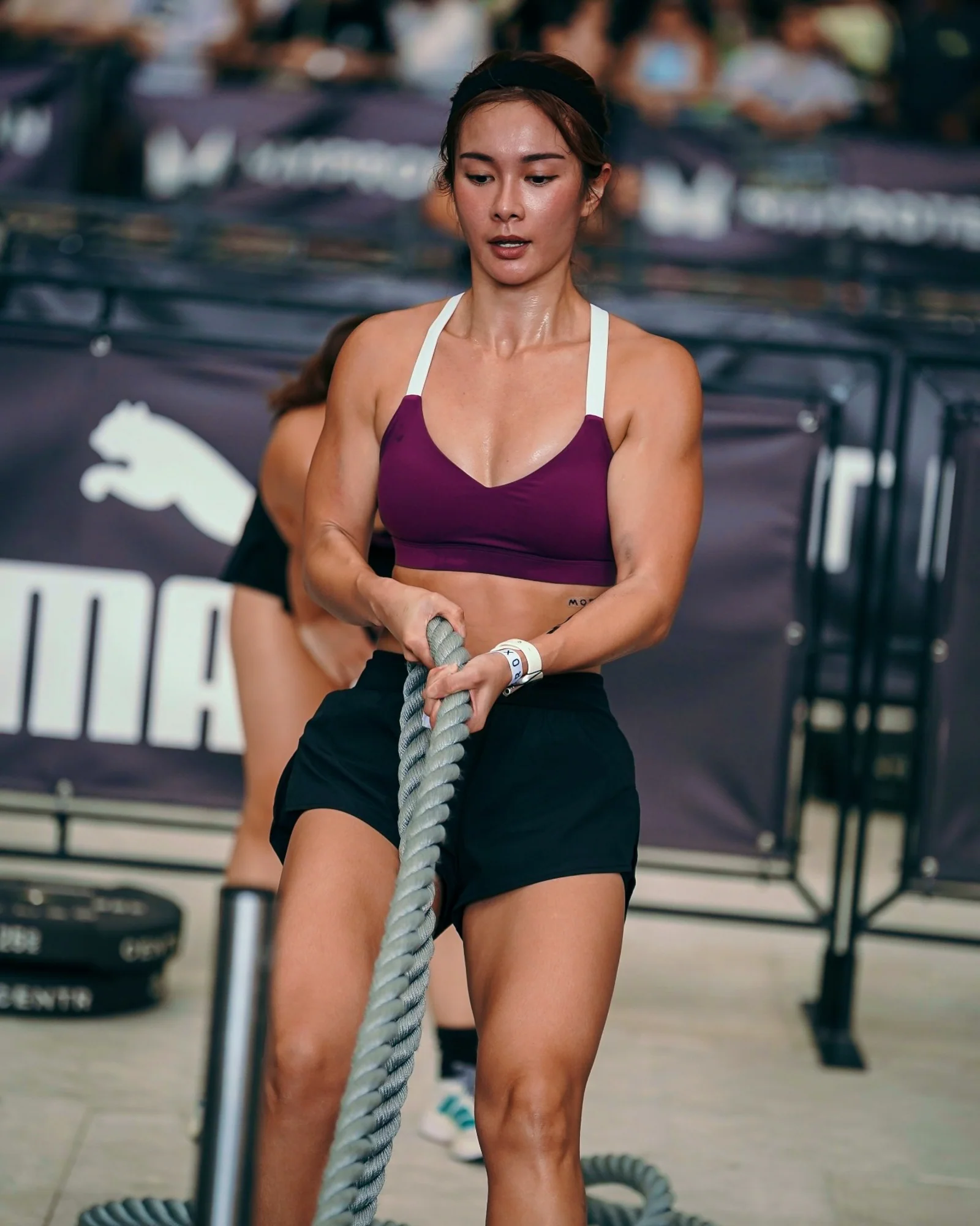 Elevate 2.0 Crossback Bra - Plum/White - Image 4