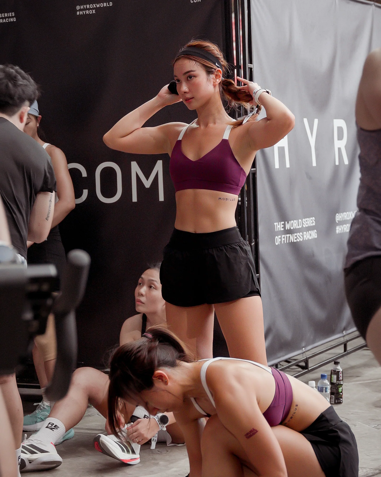 Elevate 2.0 Crossback Bra - Plum/White - Image 8