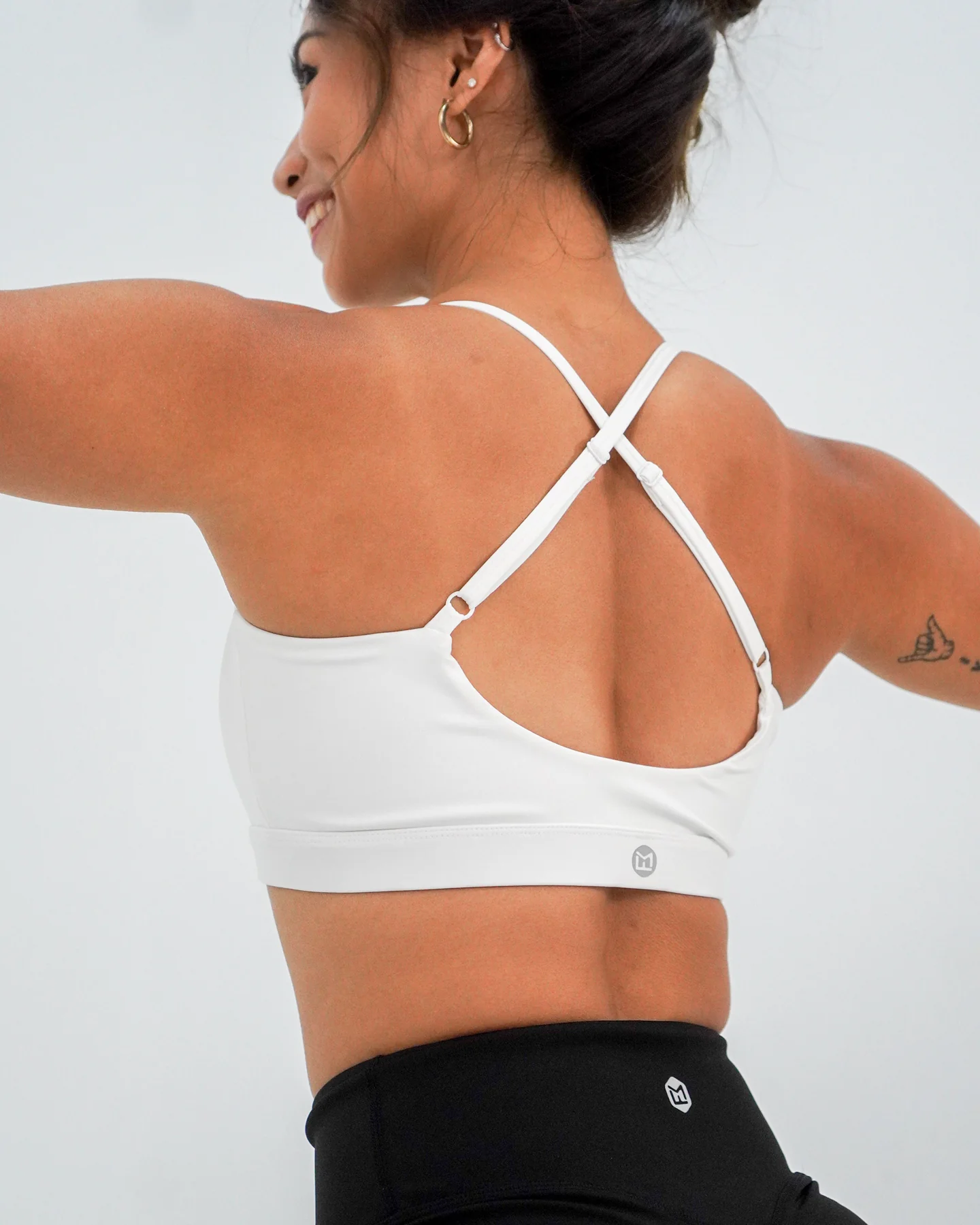 Flow Crossback Sports Bra - White - Image 4