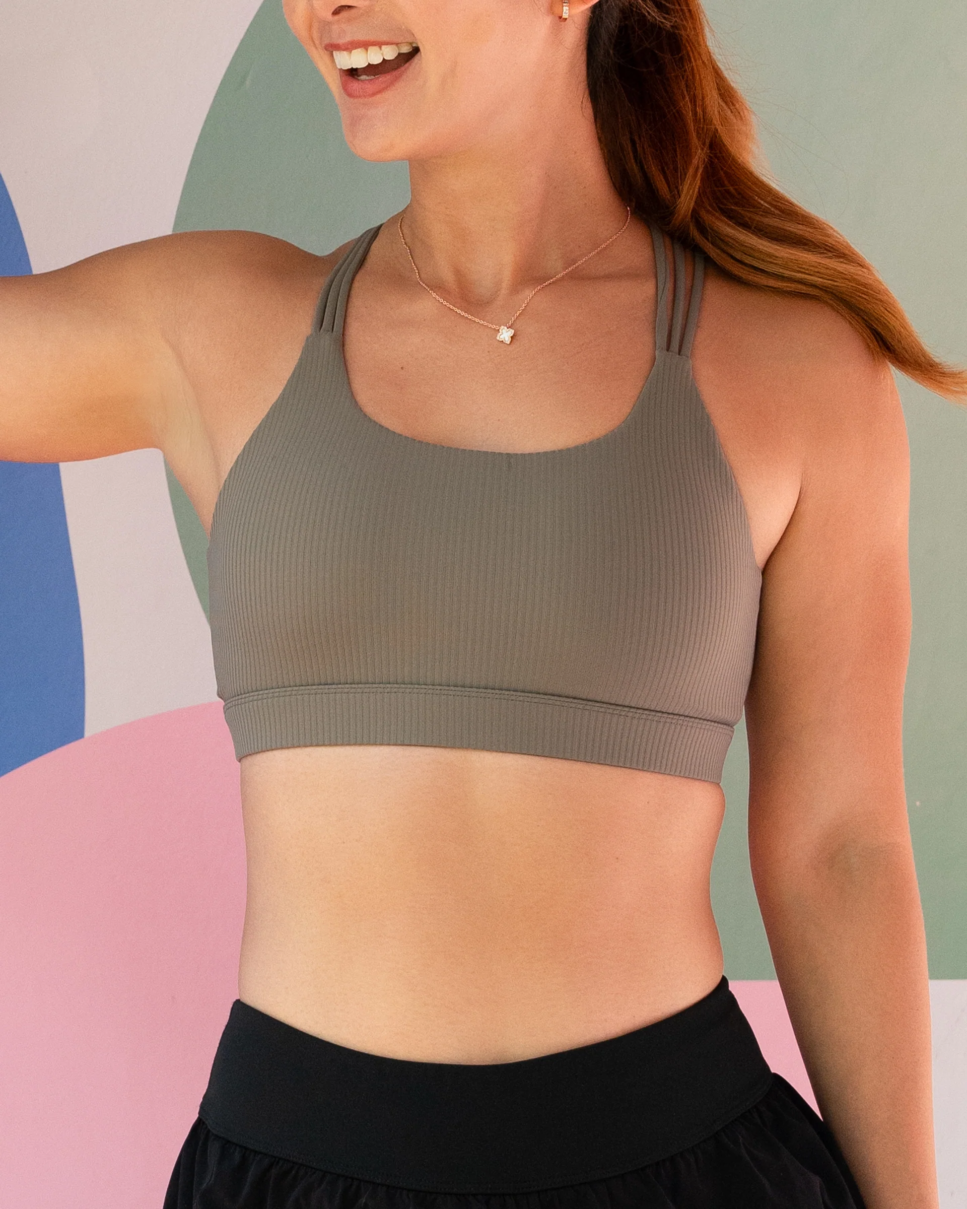 Freedom 4.0 Plaid Bra - Hunter Green (Ribbed) - Image 4