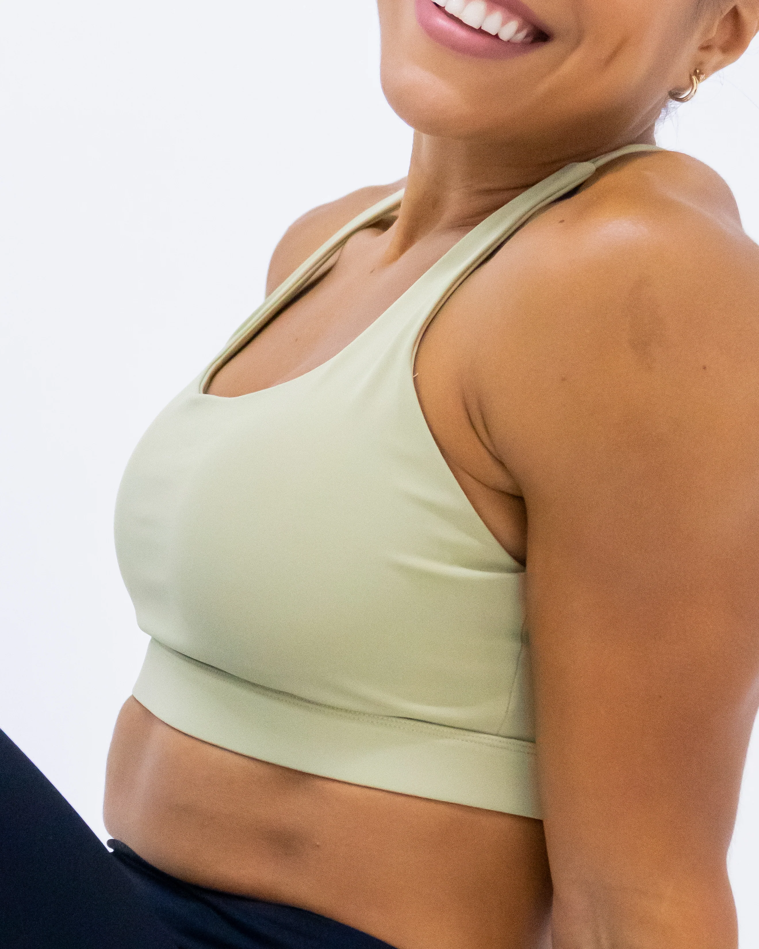 Woven Back Bra - Pistachio - Image 12